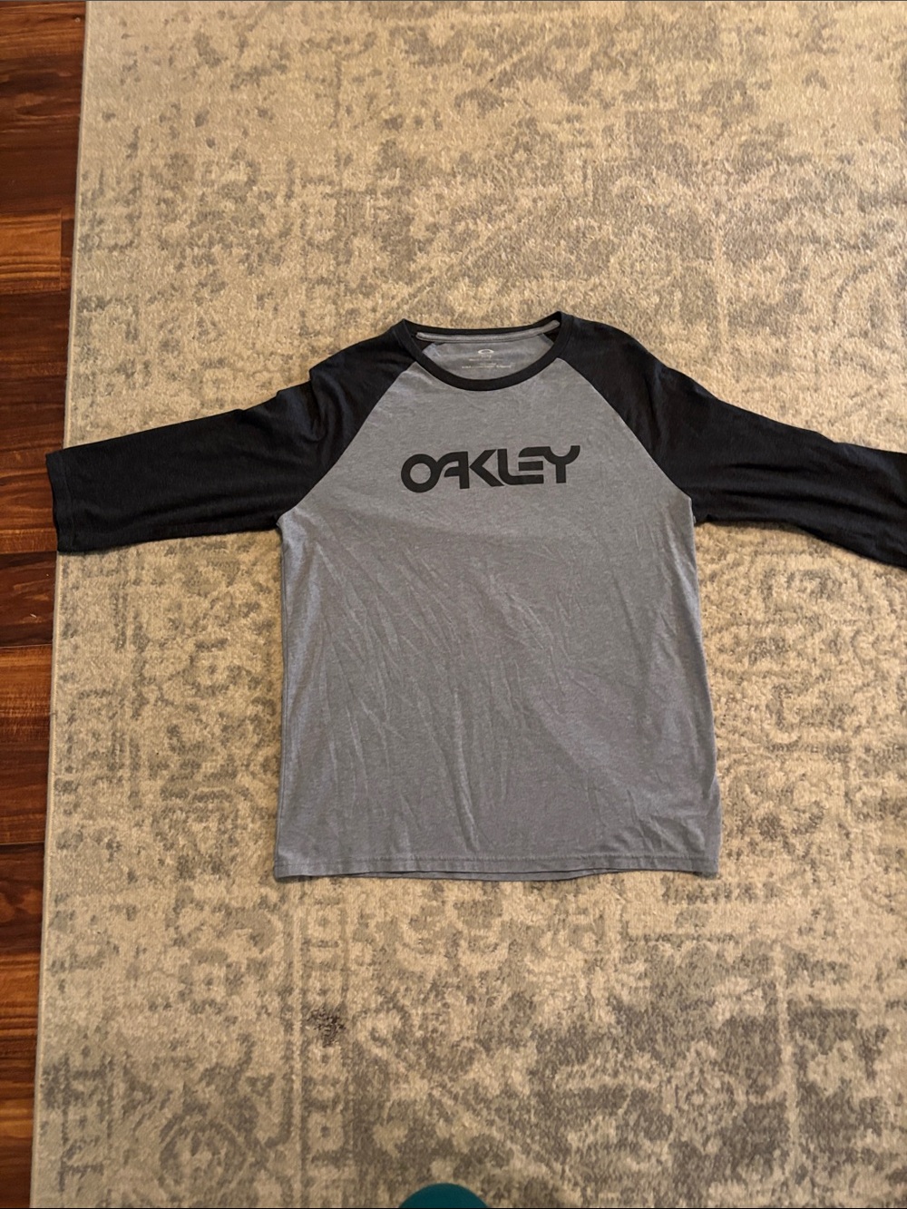 Oakley Two-Tone Black & Gray Raglan Logo Shirt
